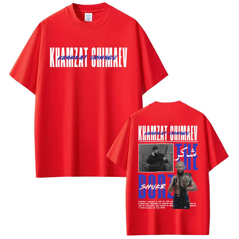 Limited Khamzat Chimaev Borz Vintage Graphic T-shirt Unisex s Clothes Classic Hip Hop Street T Shirts Summer Tops Oversized T Shirt S