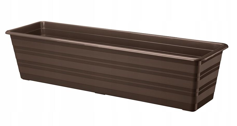 Doniczka balkonowa plastikowa brązowa 60 x 17 x 14 cm
