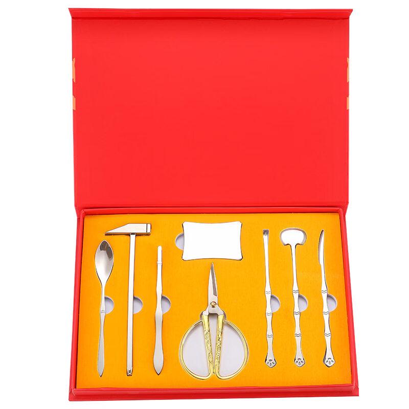 Ying Tang 8-Piece Stainless Steel Crab Tool Set with Red Gift Box