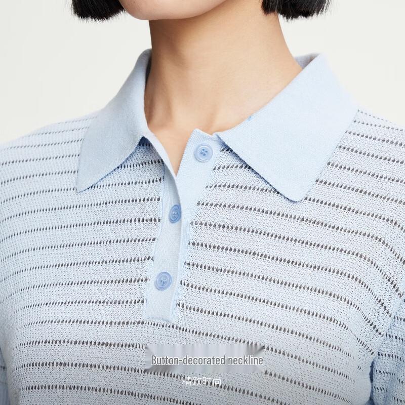 VEROMODA Women's Lyocell Blend Short Sleeve Polo Knit Top