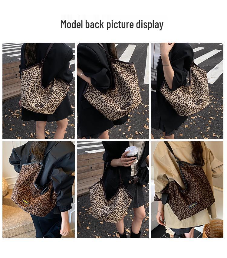 2024 Women's Versatile Leopard Print Large Capacity Crossbody Commuter Shoulder Bag