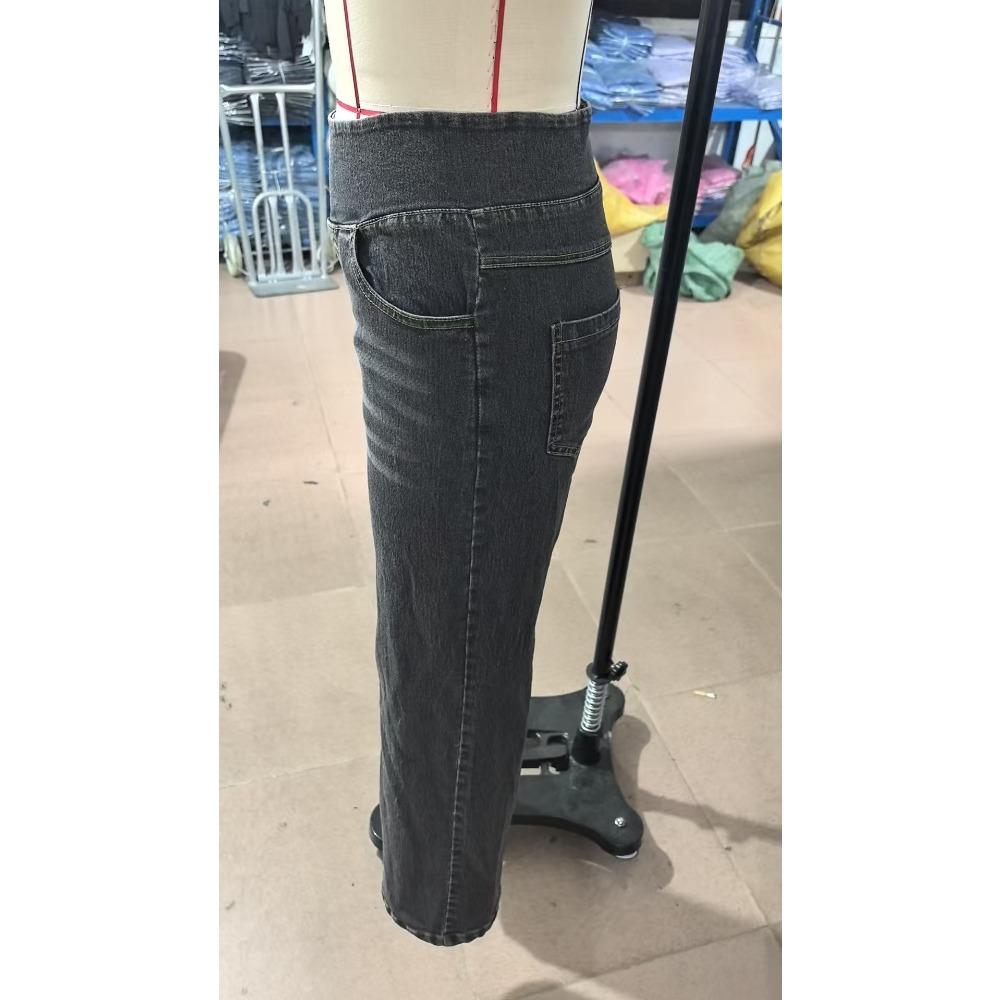 Women Baggy Jeans Streetwear High Waist Wide Leg Denim Pants Retro Elastic Waist Blue Loose Female Trousers