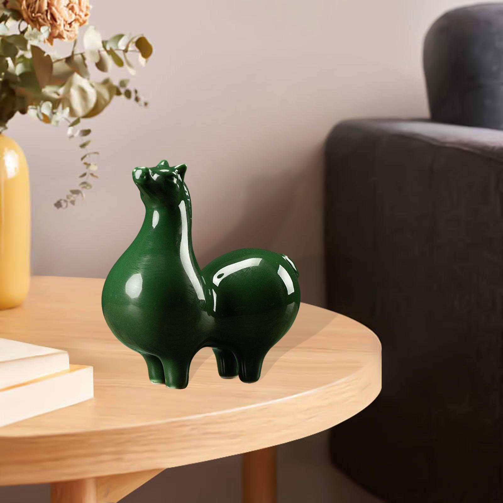Green Horse Statue Animal Sculpture Home Decor Artwork Collections Figurine Creative for Table