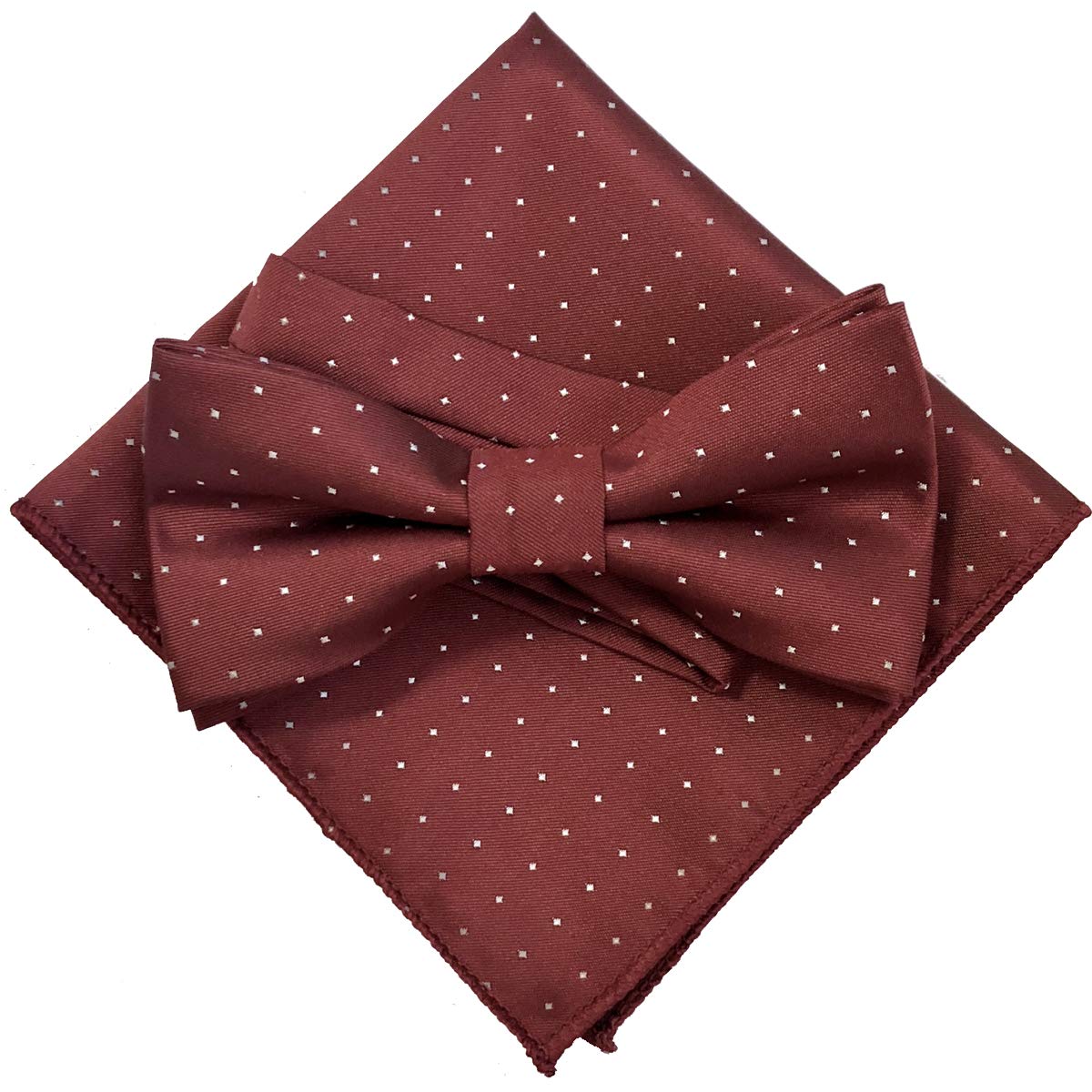 

Small Dot Red [Bow Tie & Pocket Square] 2-Piece Set for Men - One-Touch Closure - Casual & Formal - Red