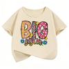 T-shirt Colorate Y2k con Stampa Lettere Big Sister Manga Bambini Maglietta Bambino Camicia Manica Ragazze Estate Primavera Top Casual T-shirt