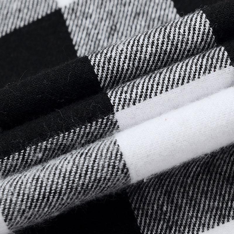 Classic Plaid Casual Shirts for Men Long Sleeve Sueded Warm with Chest Pocket