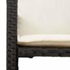 3 Piece Garden Bar Set with Cushions Black Poly Rattan & Acacia