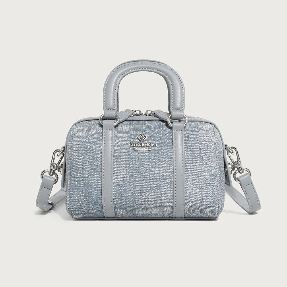 

Женская сумка Niche design, сумка-подушка Boston, универсальная, модная, с ретро-принтом, контрастного цвета, сумка-мессенджер через плечо джинсовый синий