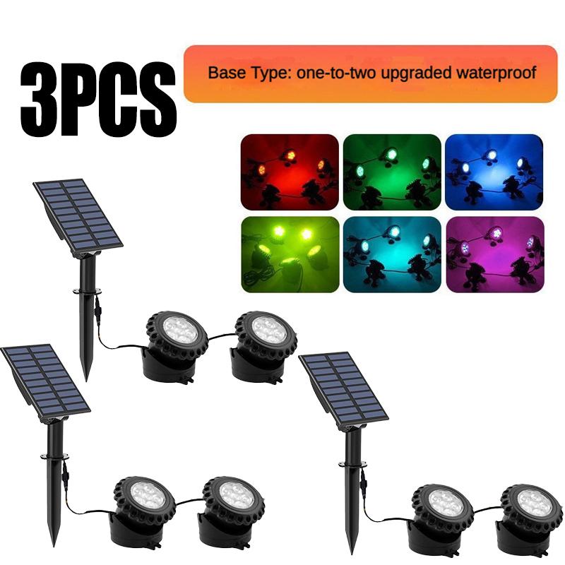 Solar Underwater Lights Outdoor RGB Waterproof Garden Pool Yard Landscape Spotlights Pond Aquarium Fish Tank Decor Solar Lamp