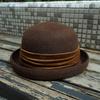 Brown Coffee Flannel Hemmed And Flanged Wool Top Hat Women'S Autumn And Winter Retro Japanese Felt Elegant And Cute Basin Hat