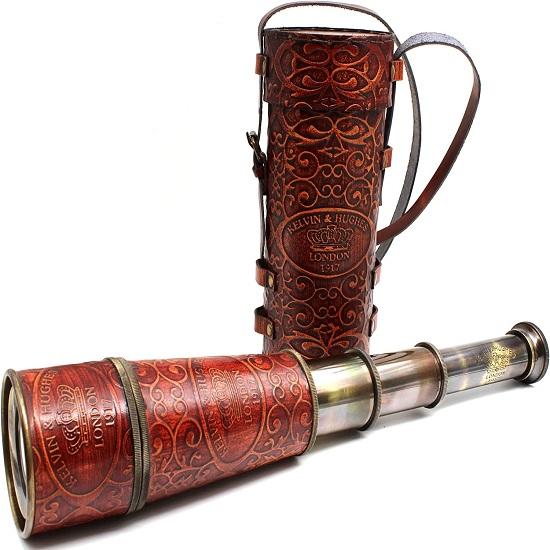 Телескоп ручной работы | Резьба по коже | 20 дюймов | — фото 2