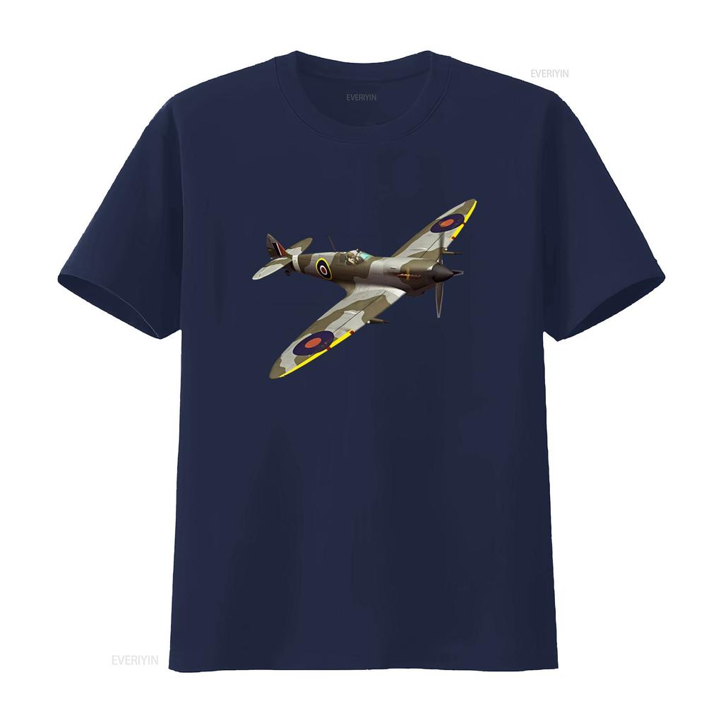 Vintage Supermarine Spitfire Flying Solo Mens Cotton T Shirt Retro Military Aviation Design Comfortable Fit Perfect for