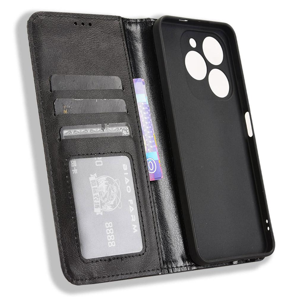 For Blackview Shark 9 5G Leather Case Wallet Stand Retro Texture Phone Cover