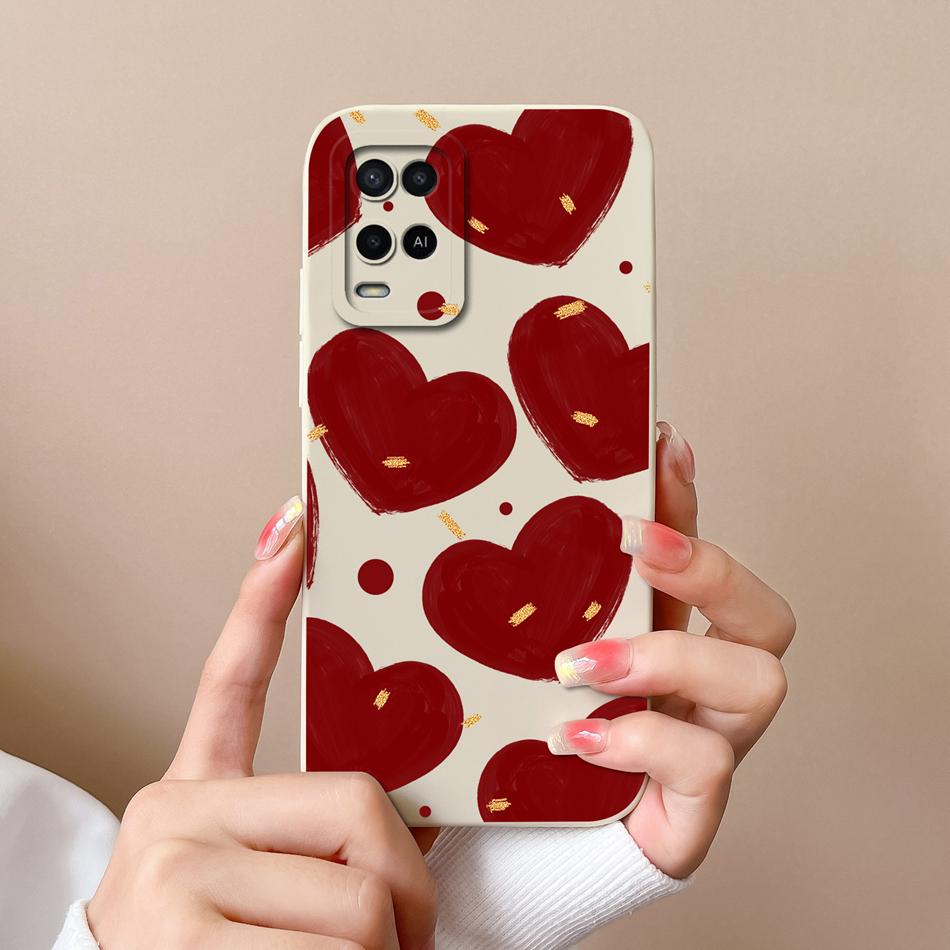 For Oppo A54 A54S Case Simple Cute Design Full Protection Phone Housing For Oppo A 54 4G Back Cover Soft Liquid Silicone Fundas