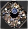 SG Wonder zone Wreath Diameter 30cm Blue Pinecone Christmas Wreath in Cosmetic Box Gift Present Decoration Entrance Flower Wreath Interior Gift