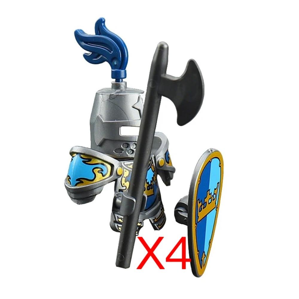 Mittelalterliche Burgsoldaten Actionfiguren Baustein Drache Anime Ritter Zubehör Kriegspferd Miliz Helm Schild Spielzeug Geschenk B15