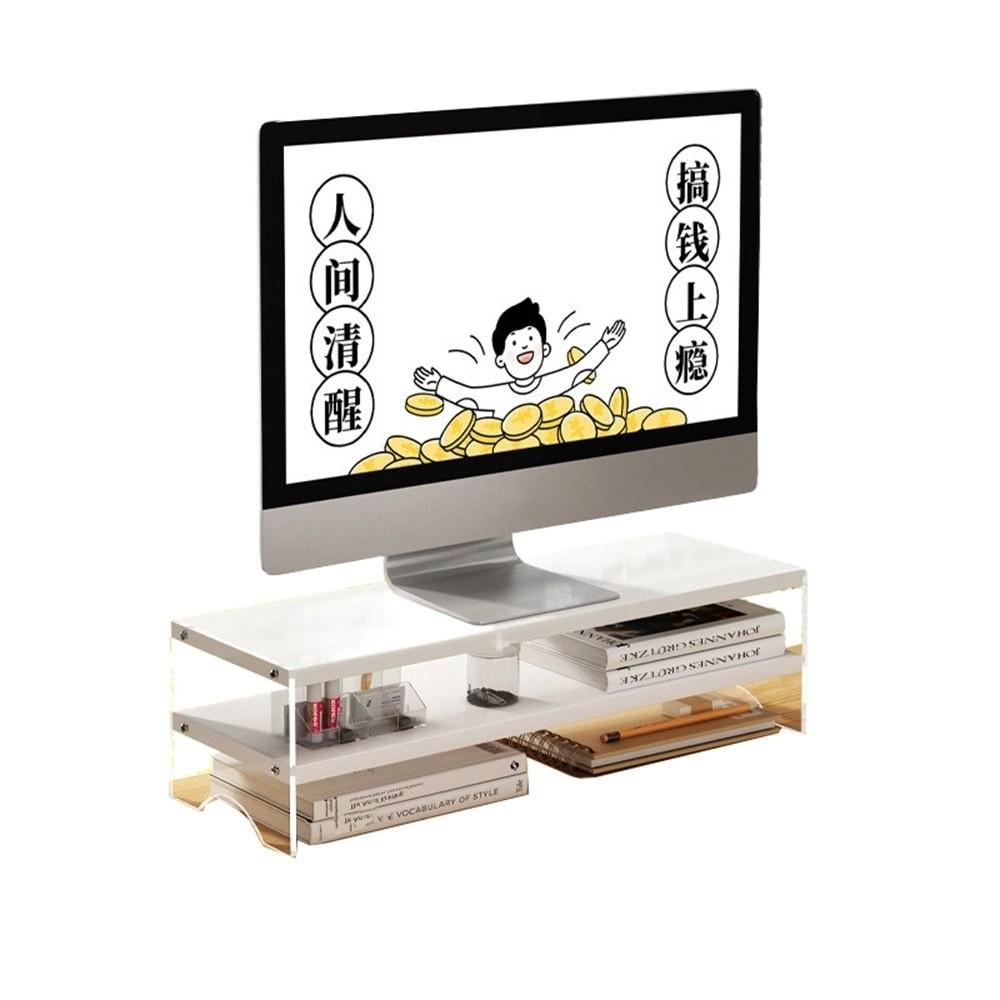 Single/Double Layers Acrylic Floating Computer Stand Protect Neck Comfortable Viewing Height Desktop Laptop Riser