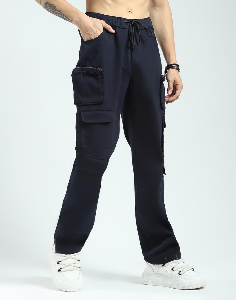Rock it Men's Solid Straight Fit Cargo