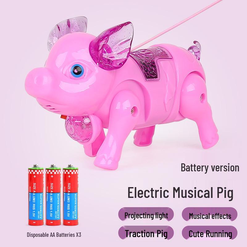Dancing Singing Piggy Toy with LED Leash - Children's Entertainment Toy