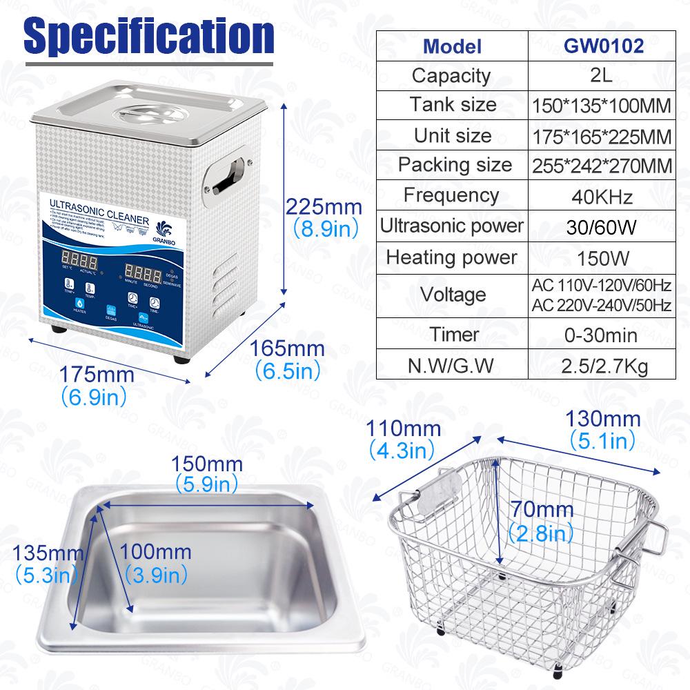 Industrial Ultrasonic Cleaner for Laboratory Use - High Power, Small Size, Ideal for Degreasing and Rust Removal