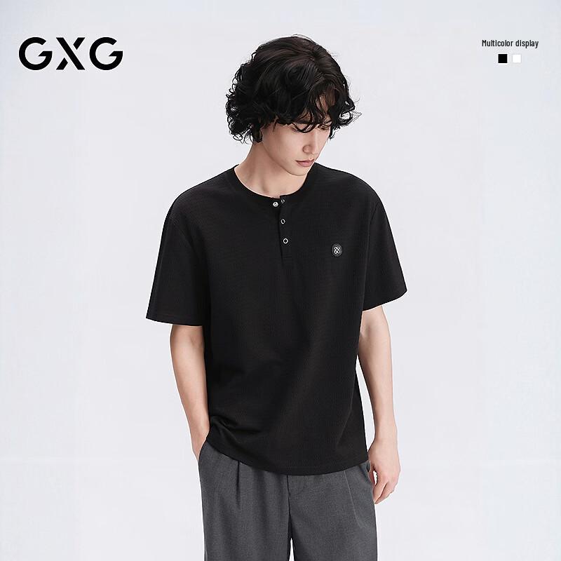GXG Men s Textured Henley Short Sleeve Knit T-shirt M