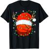 Basketball Ball Xmas Lights Christmas T Shirts Men Cotton Humor Streetwear Tee Shirt Short Sleeve Unisex Loose Clothing