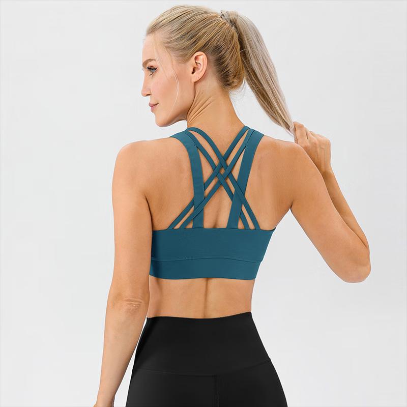 Women's Double-Sided Nude Feel Crisscross Back Yoga Sports Bra