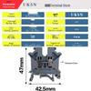 UK5N Copper Wiring Terminal Block, Rail Type, Non-Slip, Flame-Retardant, 4mm Square Voltage Line Terminal