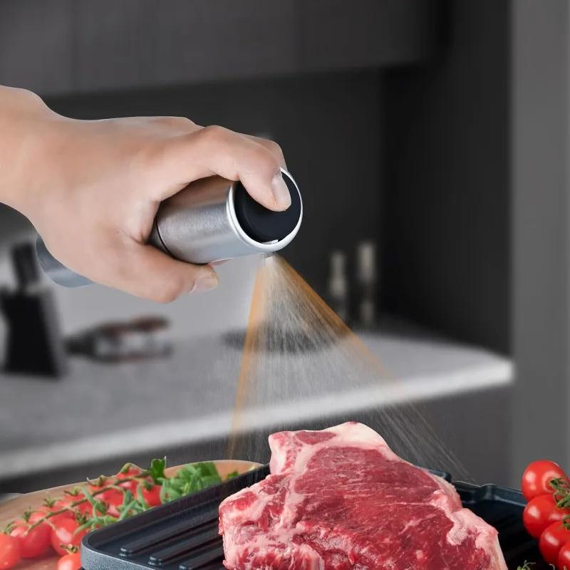 100ML Stainless Steel Oil Bottle Dispenser Barbecue Oil Bottle Squeeze Bottle Seasoning Bottle with Scale for Cooking BBQ Baking