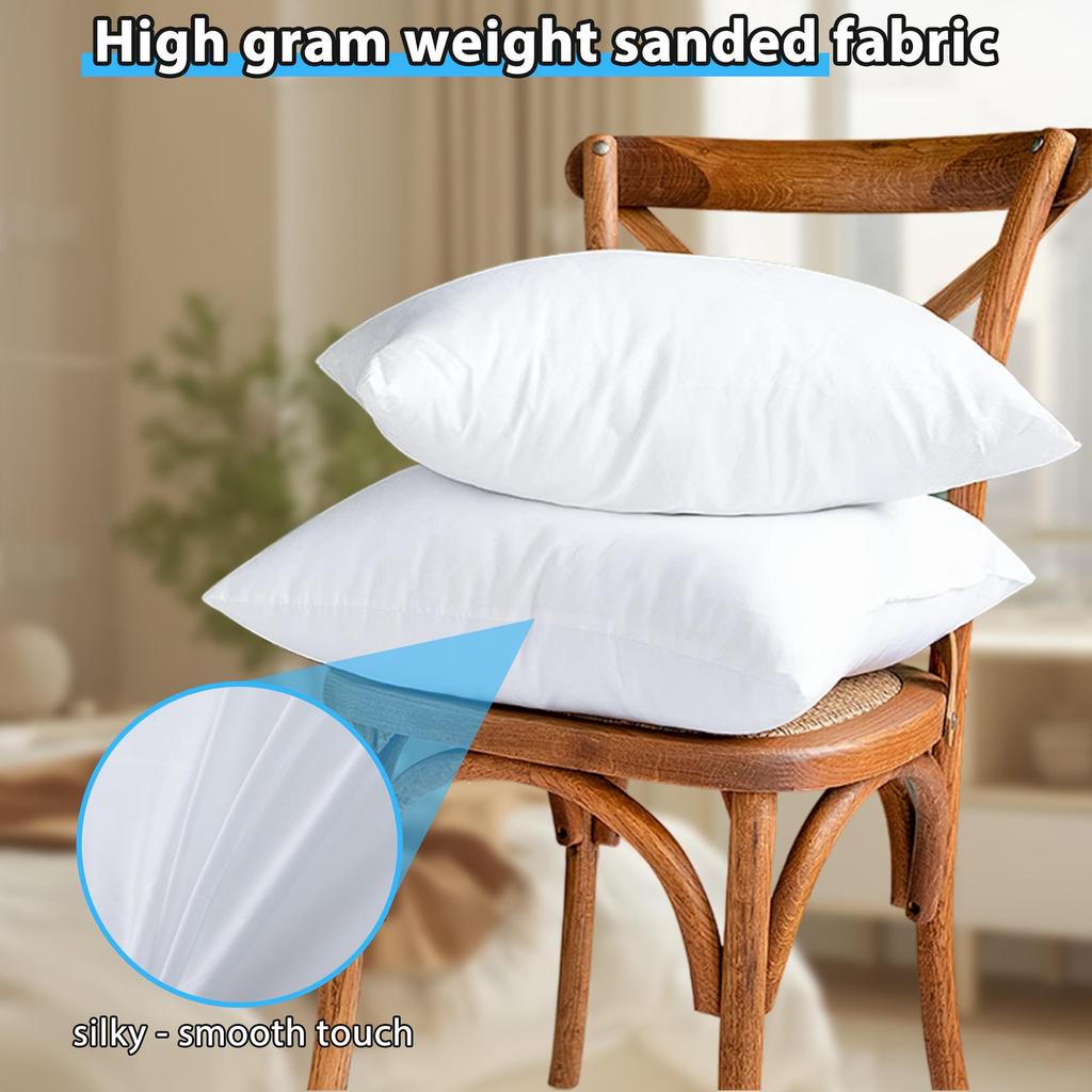 White  Fluffy Square Pillow  Plump Stuffer Cushion Fillings,  for Sofa, Bed, Patio, Camping & Travel for Family  Decorative Home Accents