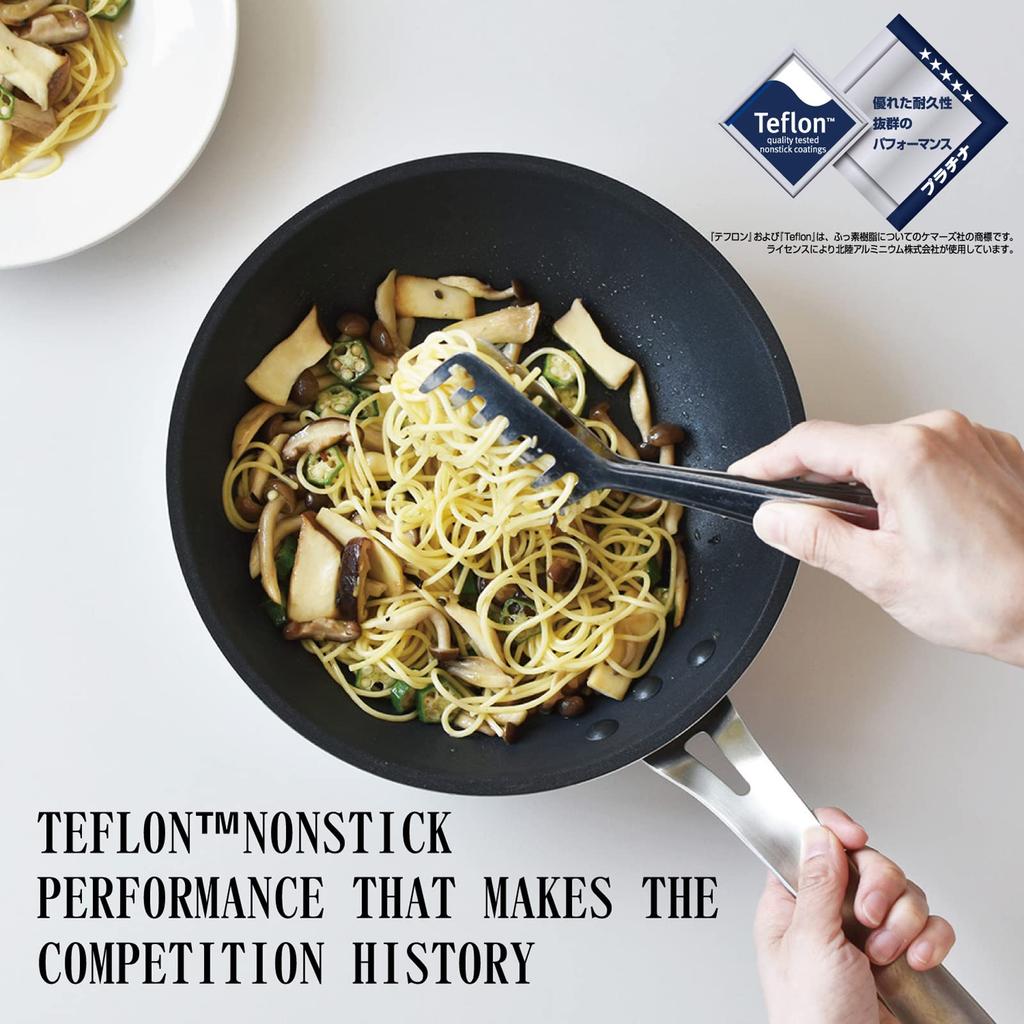 Hokuriku Aluminum Meister Clad IH Compatible Frying Made in Silver 2-Layer Pan, 21cm, Japan,