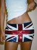 Mini Saia Bodycon de Cintura Baixa com Lantejoulas de Bandeiras Europeias e Americanas