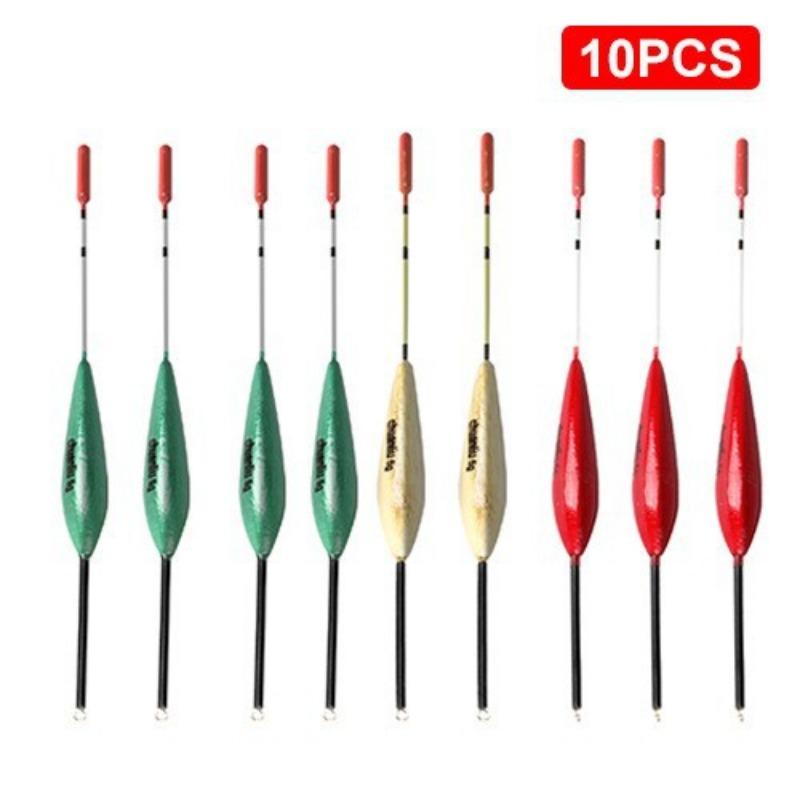 Fishing Float Long-distance Casting Thicker Eye-catching Big Buoyant Fishing Bobbers 10pcs A Set