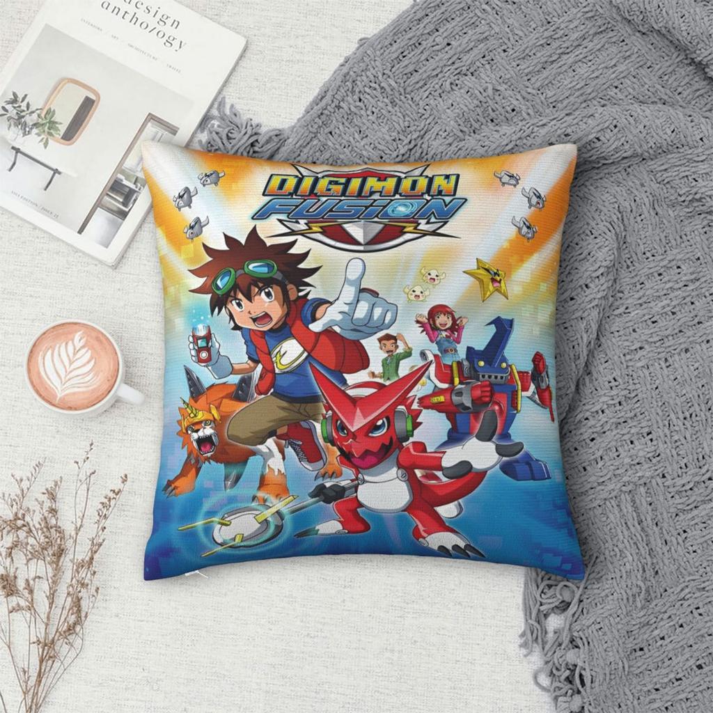Stylish Bedroom Digital Monster Digimon Decoration Pillowcase Merch Pillow Cover Zipper Multi-Size