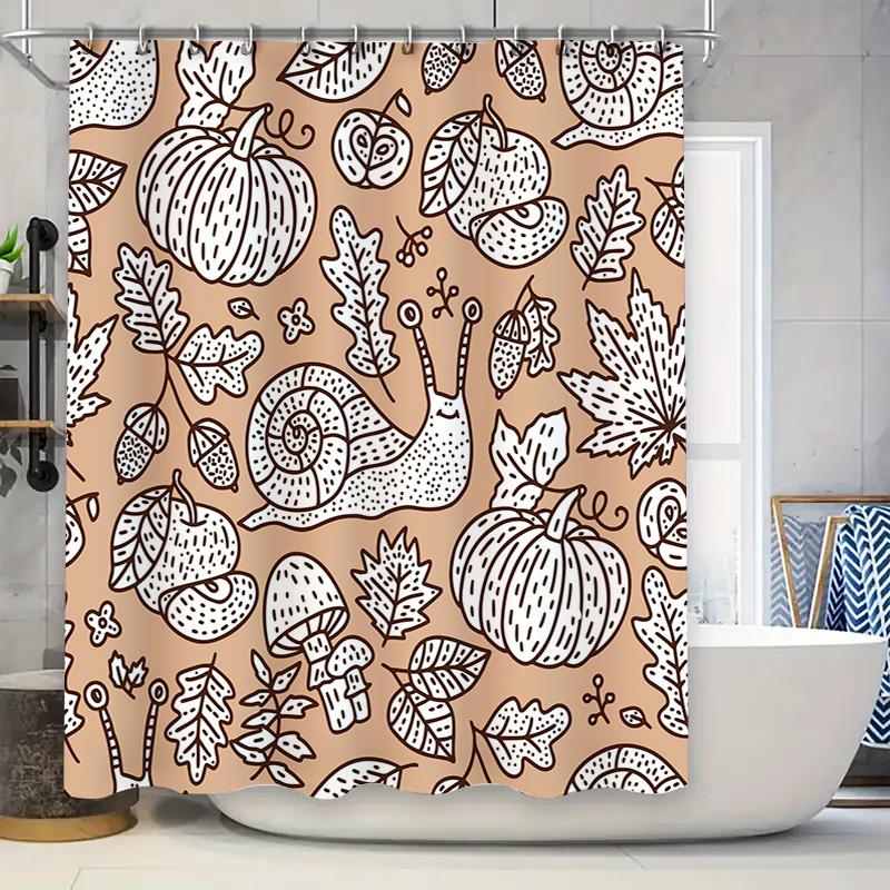 

Pumpkin Fall Decor Shower Curtain Home Decoration for Bathroom, Black White Print Bath Mat, 72 x 84 Inches Free Ship Worldwide 90x180cm