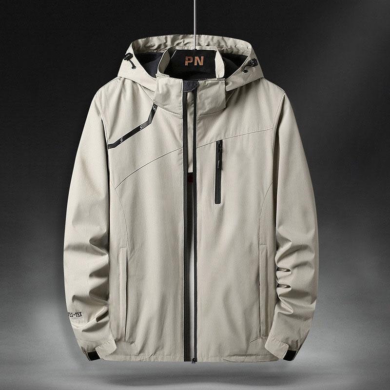 

Куртки ветровки мужские больших размеров 45-130 кг 5XL 6XL 7XL уличное ветрозащитное непромокаемое пальто одежда больших размеров Jaqueta S бежевый