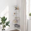 VidaXL White Corner Wall Shelf 36.5x36.5x140 Cm Engineered Wood, Corner Shelf, Hanging Shelf, Wall Shelf 852627