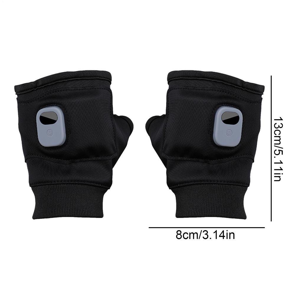 

Heated Fingerless Gloves Thermostatic Skiing Warming Supplies Hand Warmer Gloves for Winter Outdoor Sports Activities Motorcycle чорний