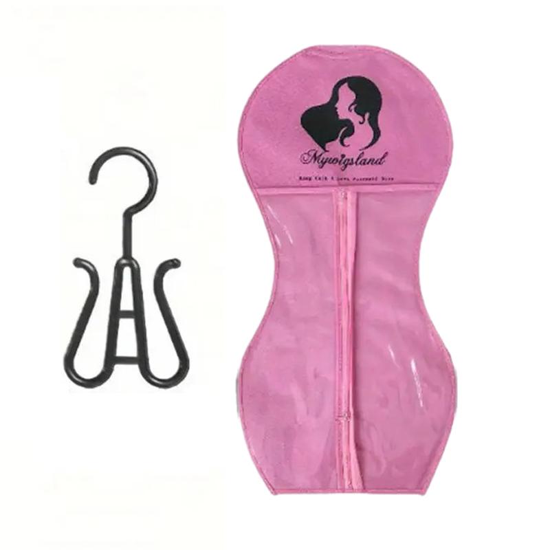 Wig Storage Bag With Hanger Dustproof Portable With Zipper Wig Showcase Bag Foldable For Multiple Wigs  & Accessories Unisex