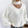 Hirsionsan Weiche Warme V-ausschnitt Pullover Frauen Elegante Candy Farbe Gestrickte Weibliche Pullover Lose Kaschmir Grundlegende Strickwaren Pullover