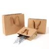 Horizontal Kraft Paper Gift Handbag for Clothing