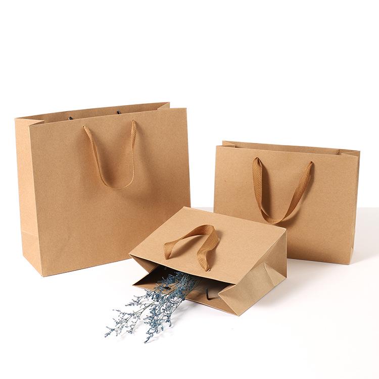 Horizontal Kraft Paper Gift Handbag for Clothing