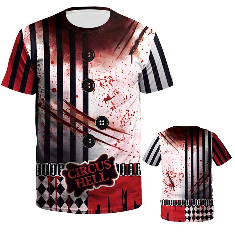 Pánské tričko s potiskem halloweenské dýně a kostry, s kulatým výstřihem a krátkým rukávem, ležérní top