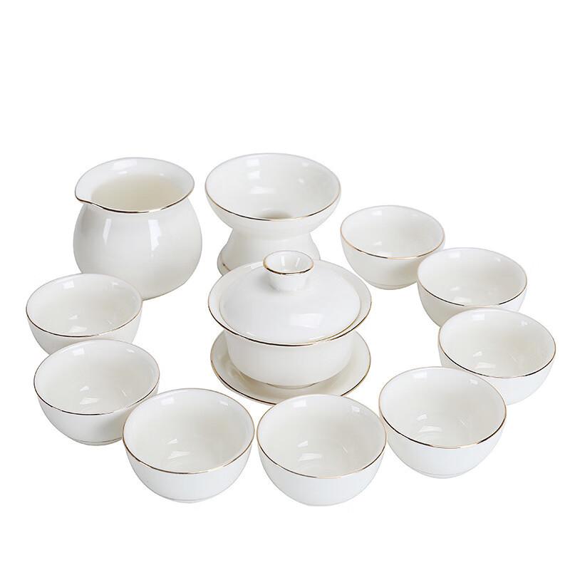 Chaxun Dehua White Porcelain Gold-Painted Zen Tea Collection