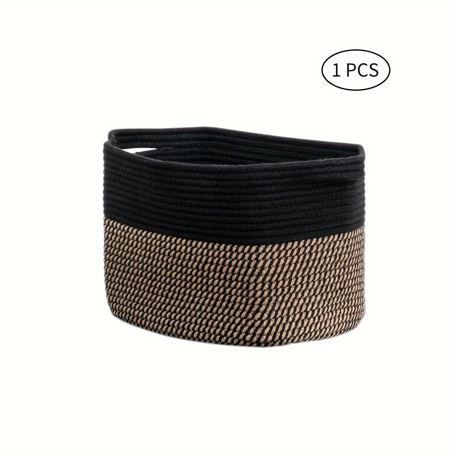 Корзина для хранения из плетеной хлопковой веревки большой вместимости для белья или игрушек