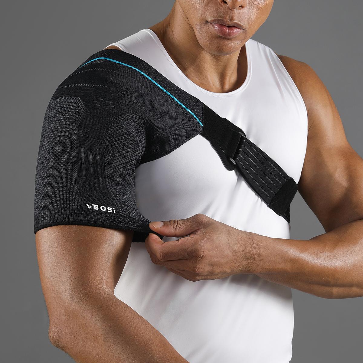 

Vbosi Adjustable Shoulder Region Ergonomic Support Brace Ideal For Women and Men Featuring Detachable Silicone Pad Compression Sleeve For Rotator M-Right темно серый