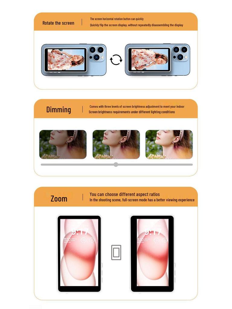 Magnetic Selfie Projector: Wireless Phone Screen Mirroring for Influencer Live Streaming