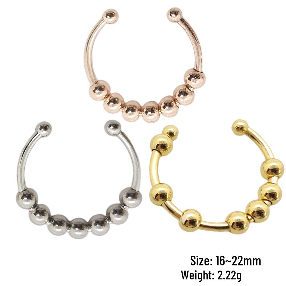 Stainless Steel Rotatable Anxiety Bead Ring