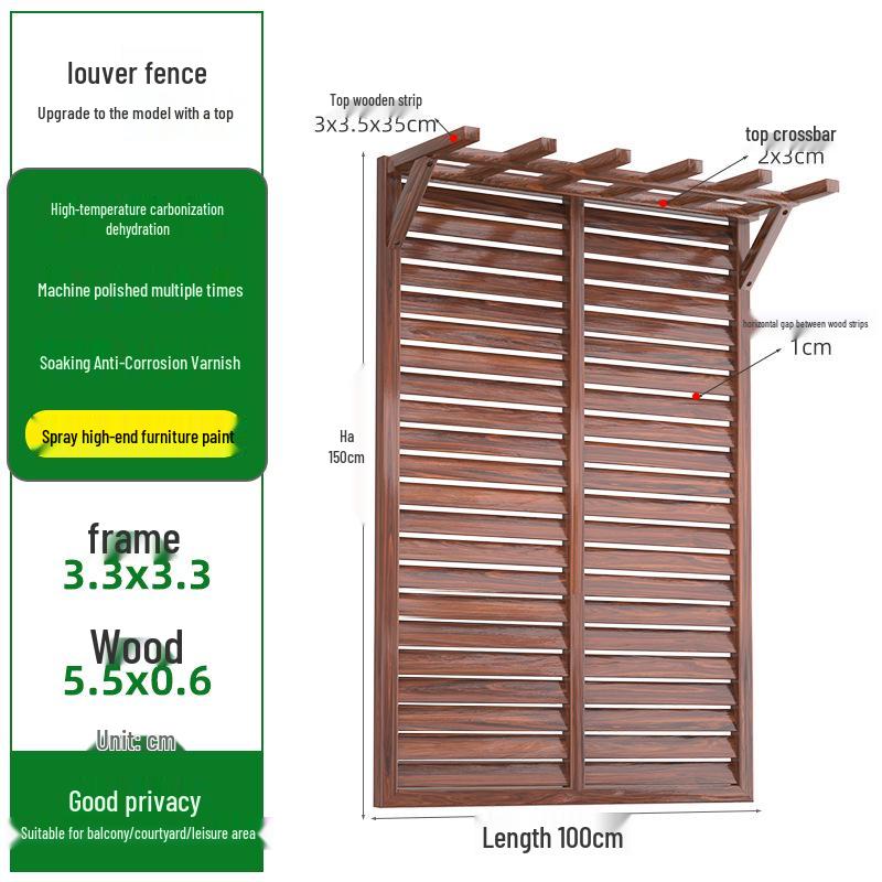 Outdoor Privacy Screen: Louvered Wood Fence for Gardens and Courtyards