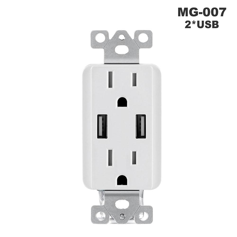 Double USB High Speed Safety Charger Duplex Receptacle Tamper Resistant Wall Socket Plate